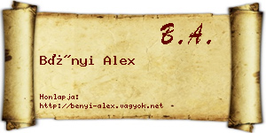 Bényi Alex névjegykártya