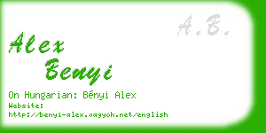 alex benyi business card