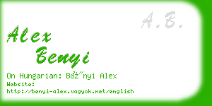 alex benyi business card